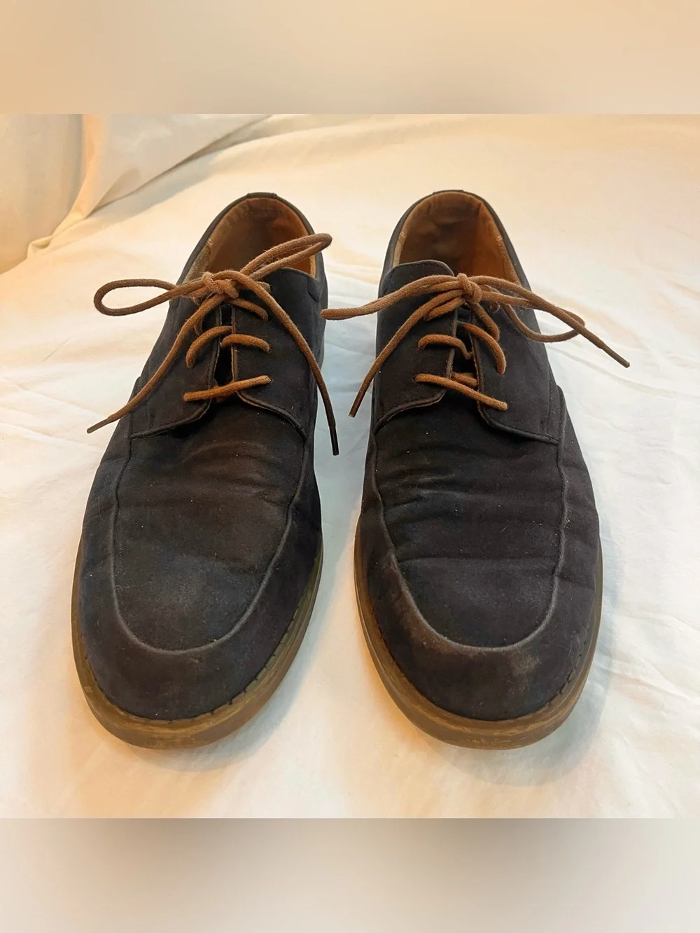 Calvin Klein Men's Dark Brown Suede Lace-Up Oxford Dress Shoes